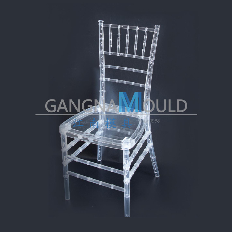 Molde de inyección de plástico para silla transparente de boda tipo cristal de PC JN-119 