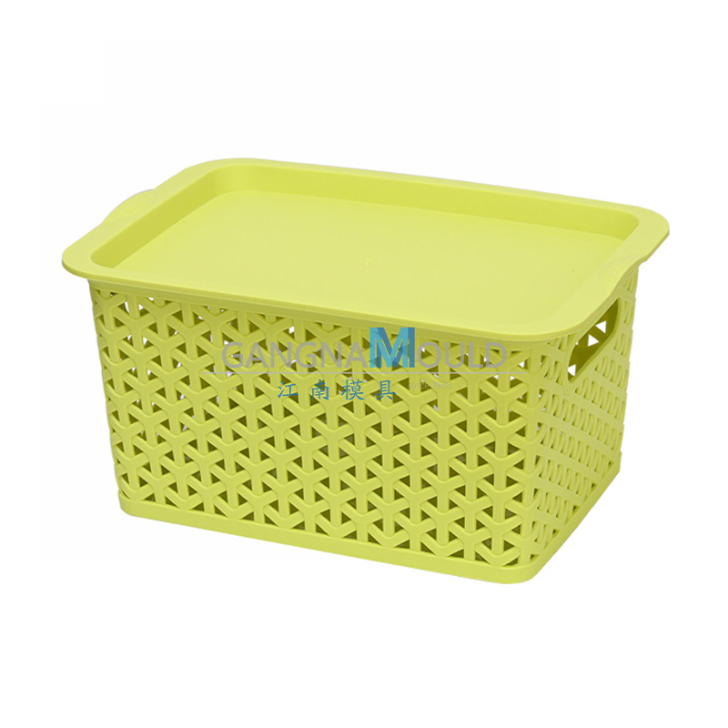 Molde de cesta de almacenamiento de plástico de PP Hogar con cubierta JN-333 