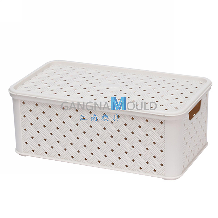 Molde de cesta de almacenamiento de plástico de PP Hogar con cubierta JN-341 