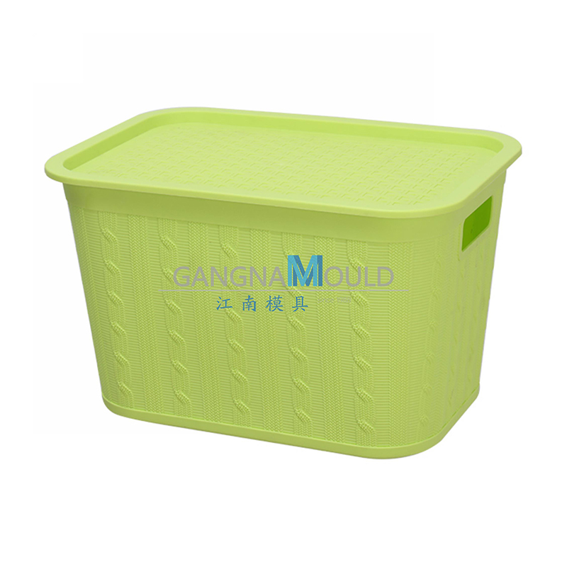 Molde de cesta de almacenamiento de plástico de PP para el hogar con cubierta JN-336 