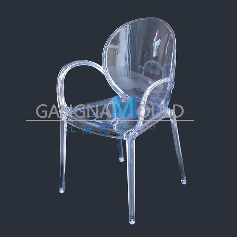 Molde de inyección de plástico para silla transparente de boda tipo cristal de PC JN-120 