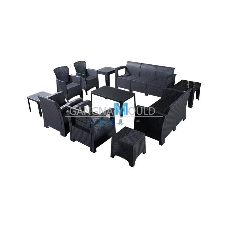 Molde de inyección para juego de sofá, mesa y sillas de imitación ratán para exteriores JN-624 