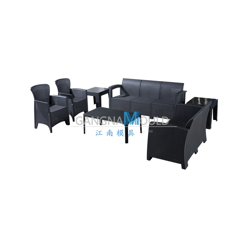Molde de inyección para juego de sofá, mesa y sillas de imitación ratán para exteriores JN-630 