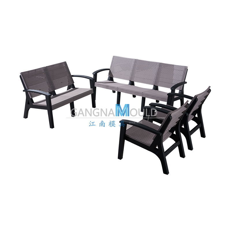 Molde de inyección para juego de sofá, mesa y sillas de imitación ratán para exteriores JN-629 