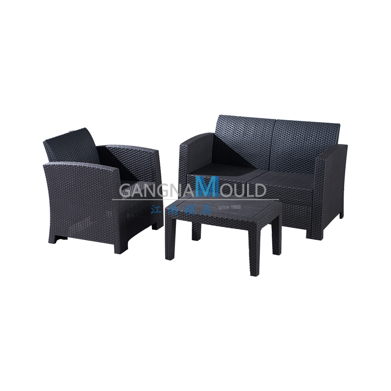 Molde de inyección para juego de sofá, mesa y sillas de imitación ratán para exteriores JN-626