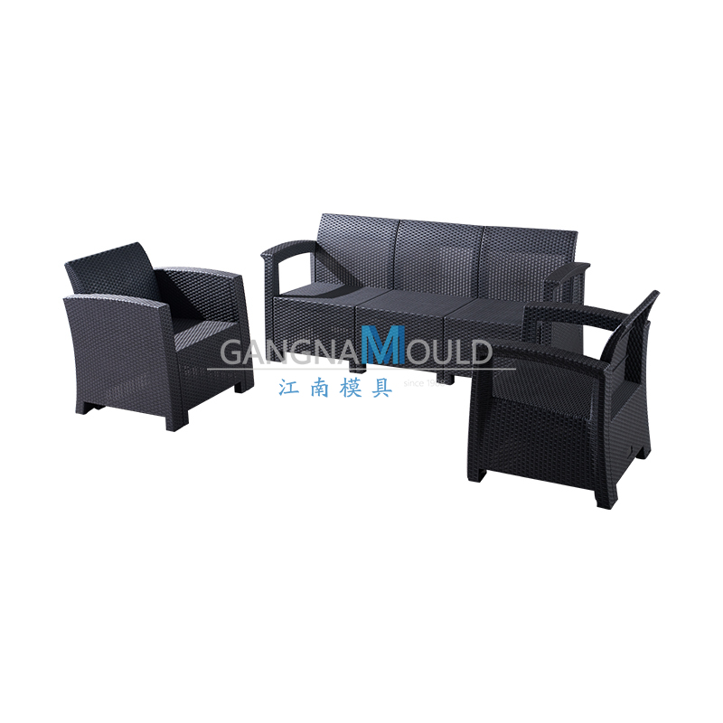 Molde de inyección para juego de sofá, mesa y sillas de imitación ratán para exteriores JN-625